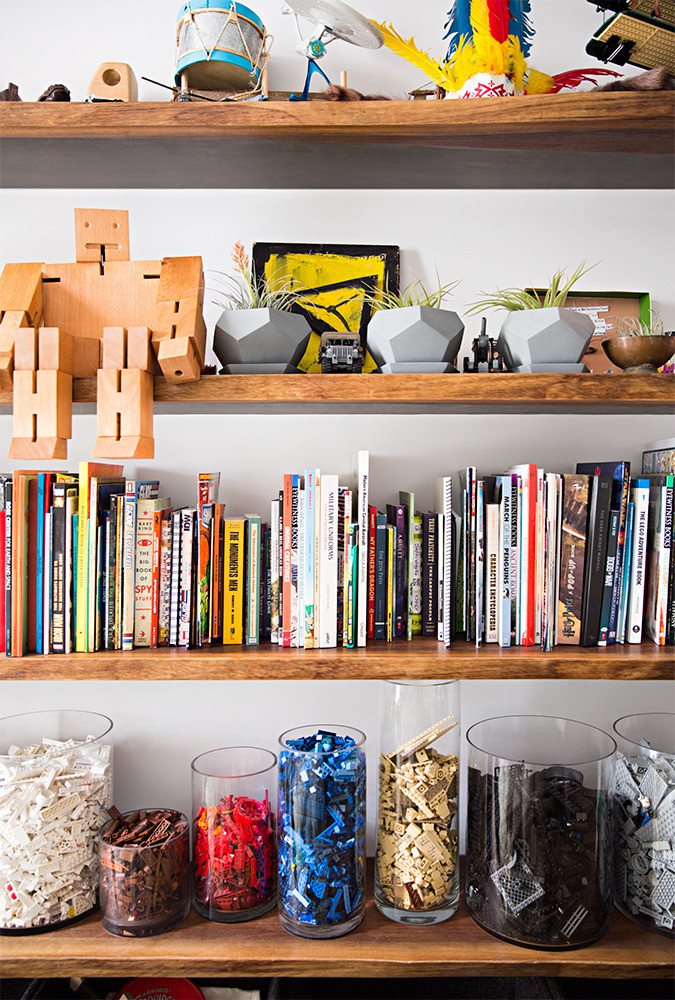 Red and Taupe Home library