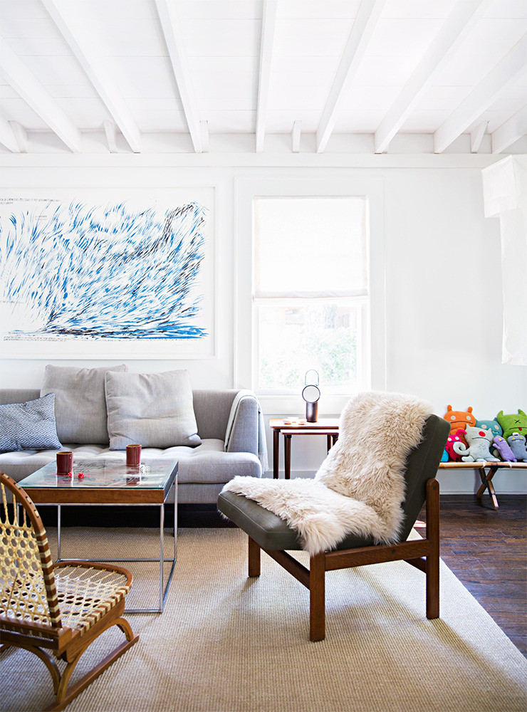 Gray and Taupe and White Living room