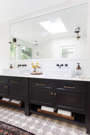 Brown and White Bathroom