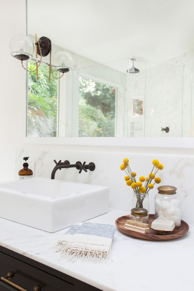 Brown and White Bathroom