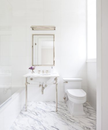 how to master the perfect white marble bathroom