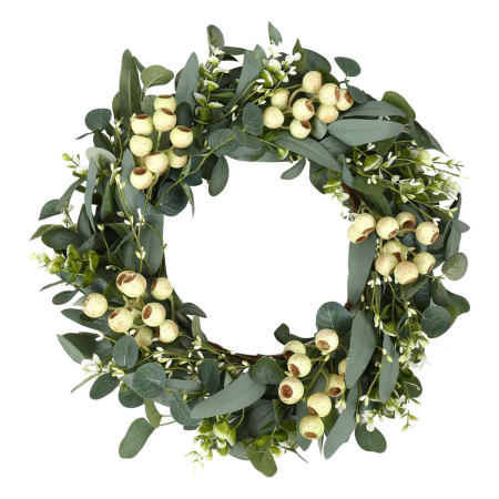  Green Eucalyptus Wreath with Big Berries