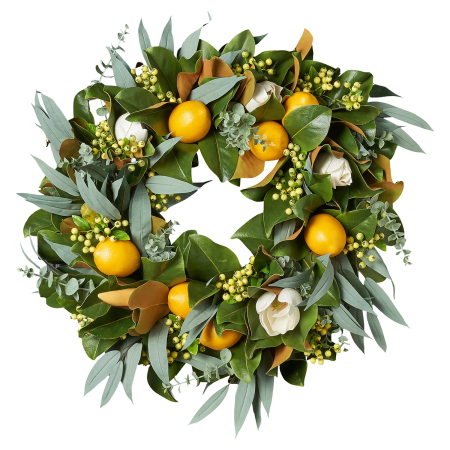  Fresh Citrus Real Touch Magnolia & Lemons Wreath