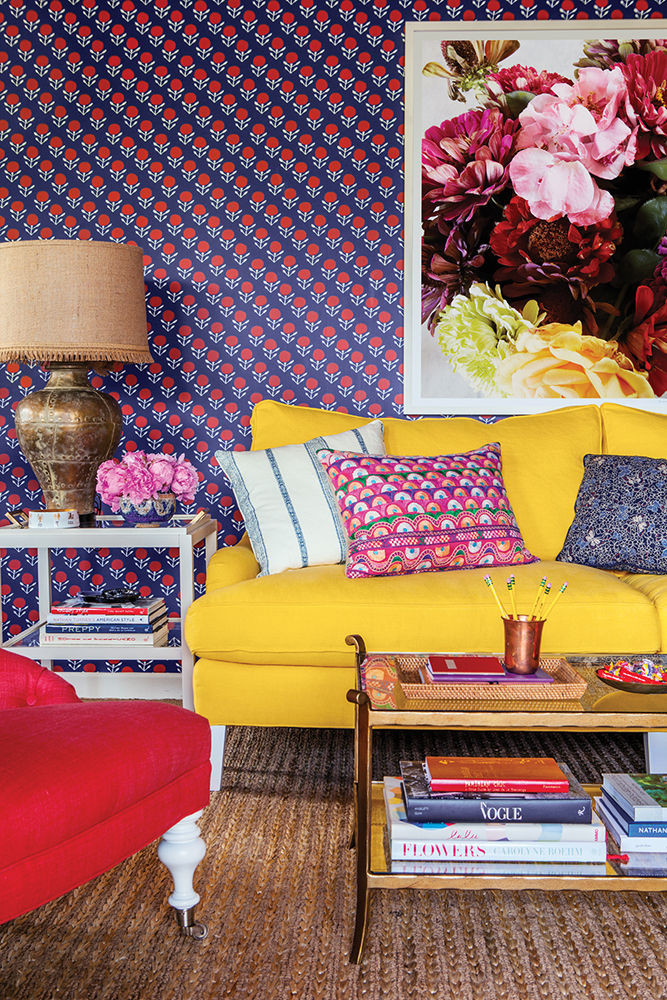 Mindy Kaling Office Blue and Purple and Yellow Office