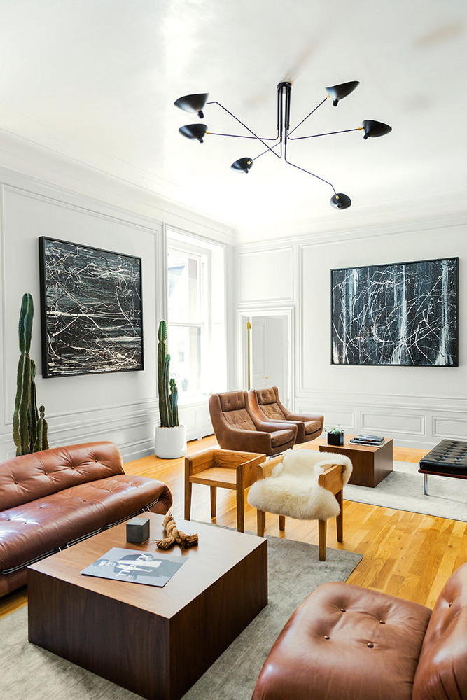 Black and Brown and White Living room