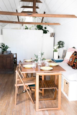 White and Wood Dining room