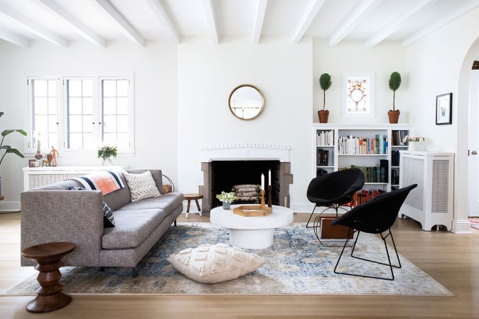 Black and Gray and White and Wood Living room