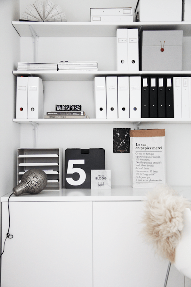 Home Office Organization Tips White Study