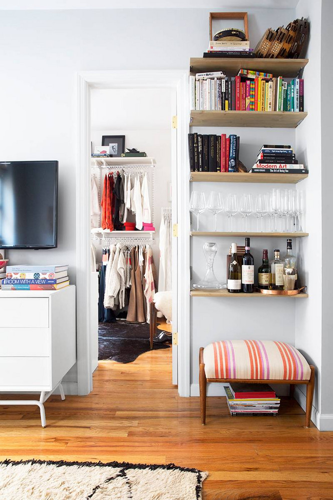 Cienne NY Clothing Showroom Inside Owner's Apartment White Closet