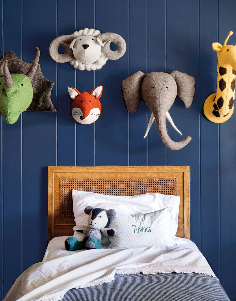 blue shiplap walls kids bedroom