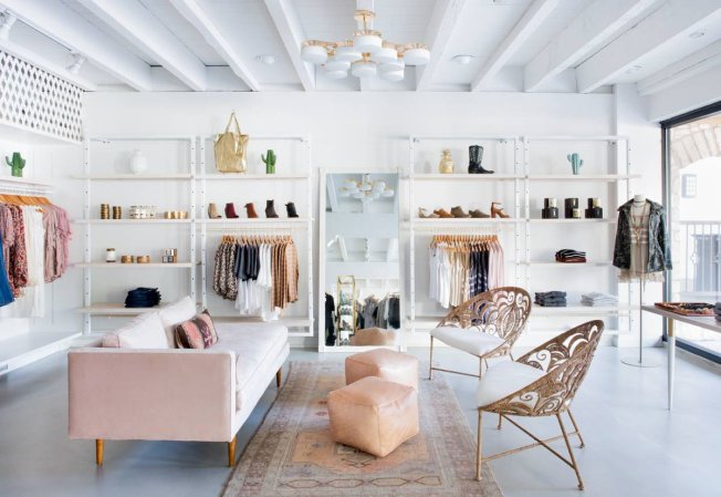 Pink and White Shop interior