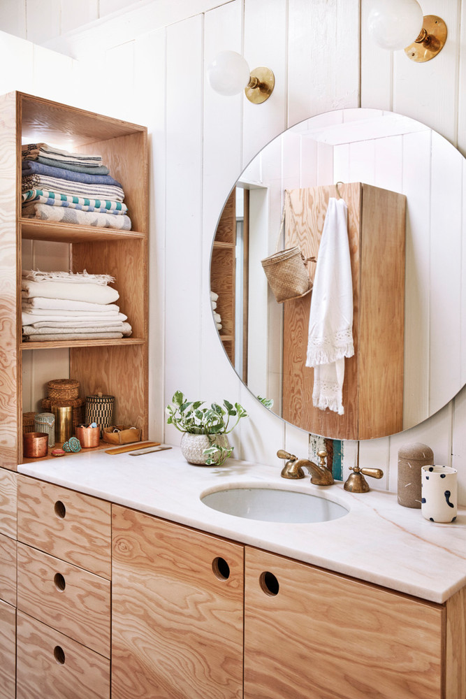 White and Wood Bathroom