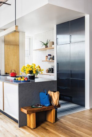 Black and White and Wood Kitchen