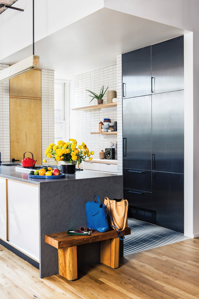 Black and White and Wood Kitchen