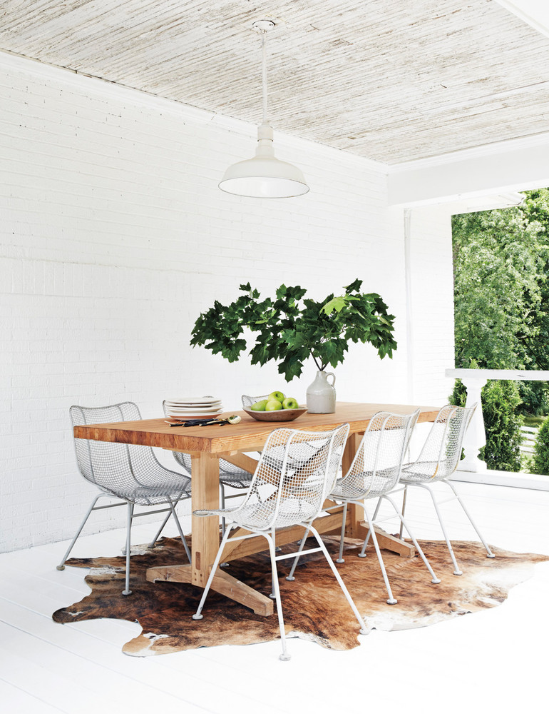 Brown and White Dining room