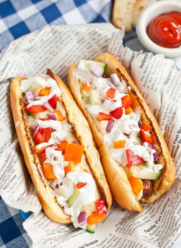 Greek hot dogs