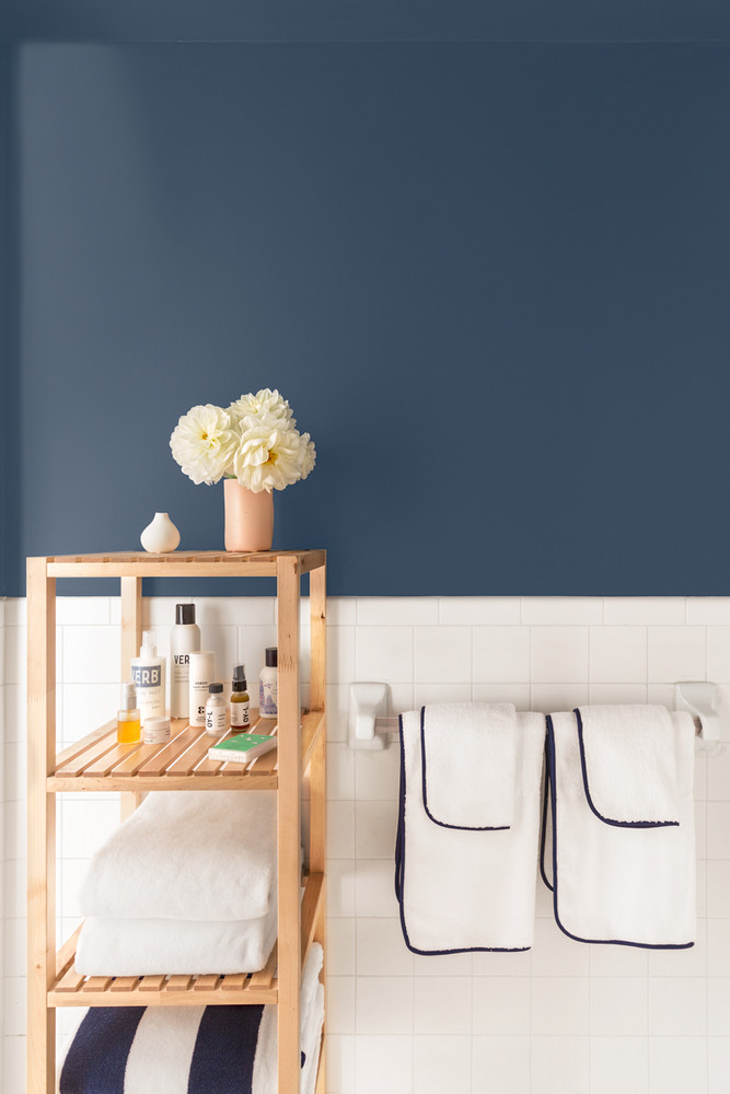 stiffkey blue farrow and ball molger ikea shel bathroom