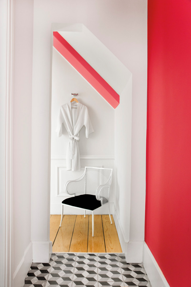 Red and White Hallway