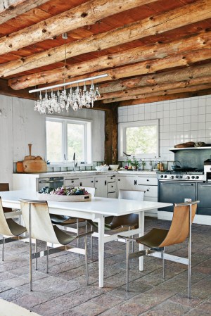 White and Wood Dining room