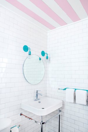 Pink and White Bathroom