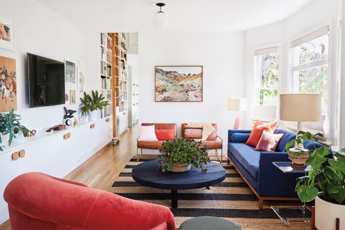 Blue and Red Living room