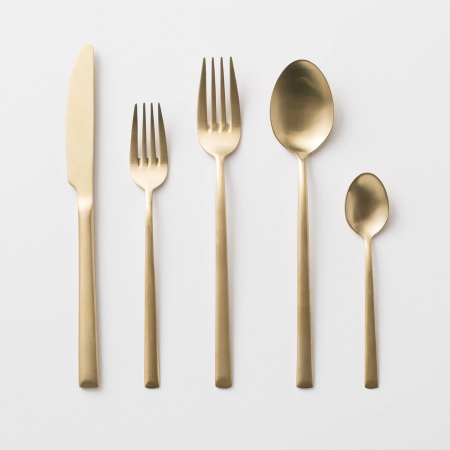  five pieces of brass flatware