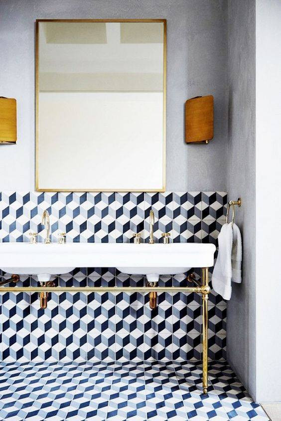 minimalist bathroom graphic bathroom tile design