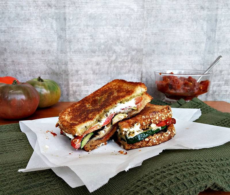 Vegetarian Sandwich Recipes Grilled Veggie Tomato Jam Sandwich