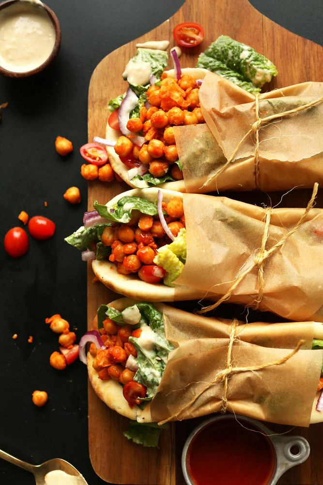 Vegetarian Sandwich Recipes Spicy Buffalo Chickpea Wraps