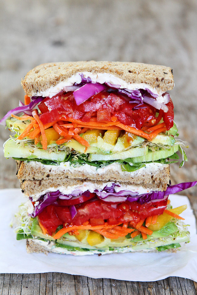 rainbow vegetable sandwich