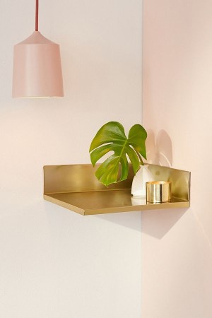 gold corner shelf