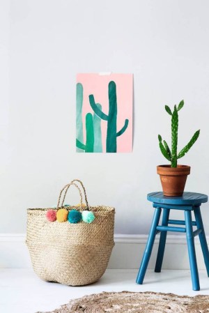 inexpensive home decor ideas pom pom basket in a white room