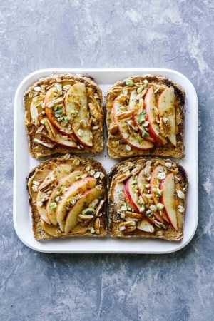 Toast Ideas apple cinnamon peanut butter toast