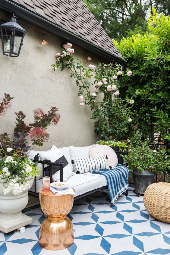 patterned tile cool courtyard