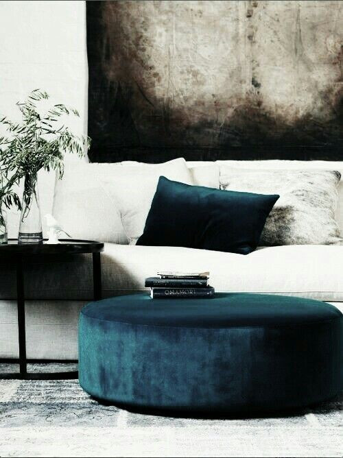 green velvet ottoman