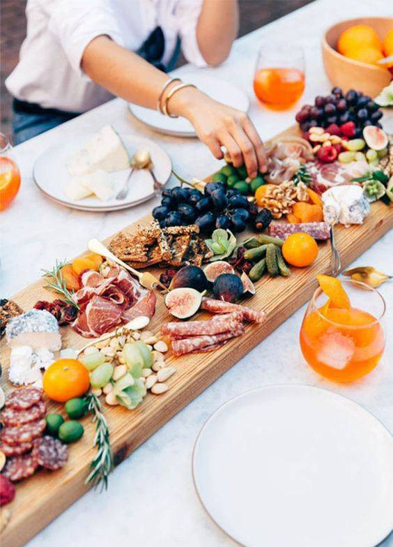 Easy Spring Centerpieces cheese board as a centerpiece