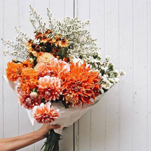 Spring Flower Arrangements orange mums