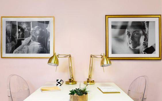 Shared Home Office Ideas pink office