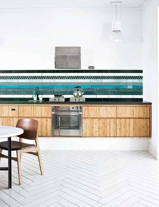 Colorful Kitchen Backsplashes Teal Gren White Black Backsplash