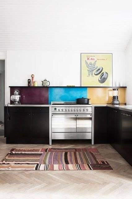 Colorful Kitchen Backsplashes Purple Blue Taupe