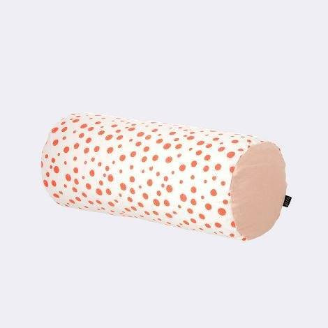 pillow shapes pink and white polka dot neckroll