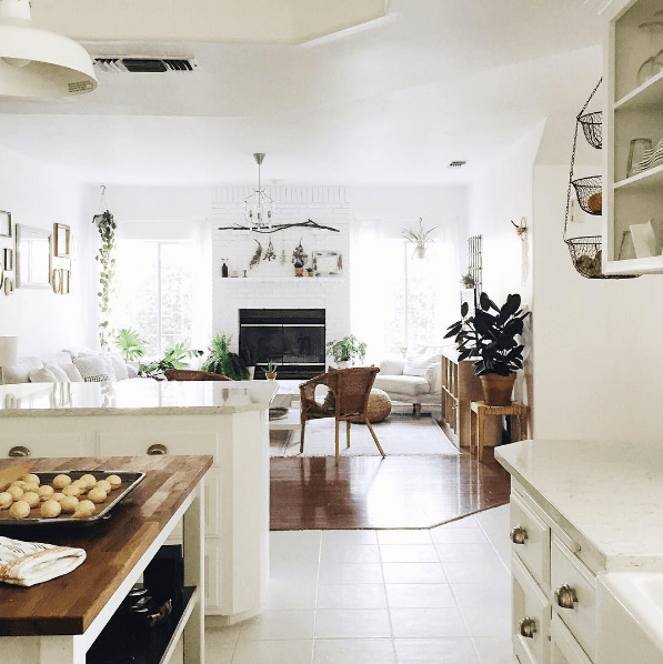 domino magazine white kitchen with hardwood floors