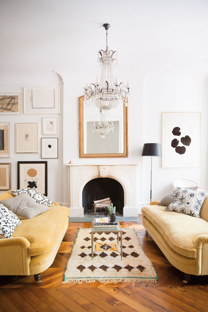 West Village Townhouse Alison Cayne Taupe Living room