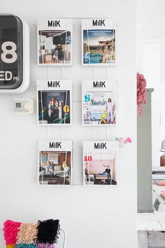 hallway-wall-ideas-hanging-magazines