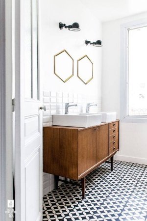 Bathroom Tile Patterns Black & White Bathroom