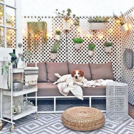 Outdoor Bar Carts Patio With Lights And Pouf