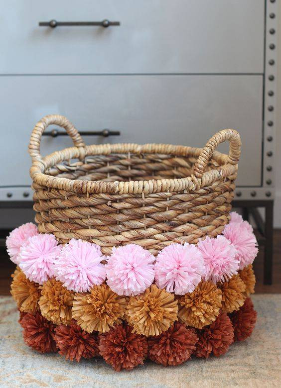 Storage Basket Ideas pom pom basket