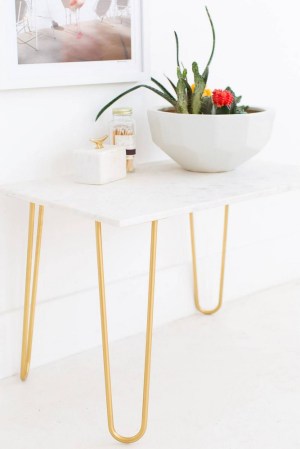 Marble Contact Paper DIY Projects Accent Table