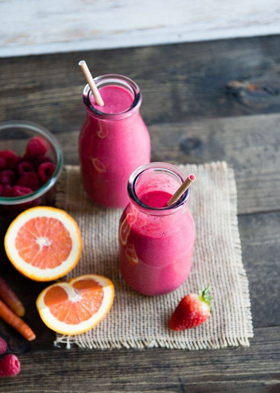 beet dye  pink sunrise breakfast smoothie