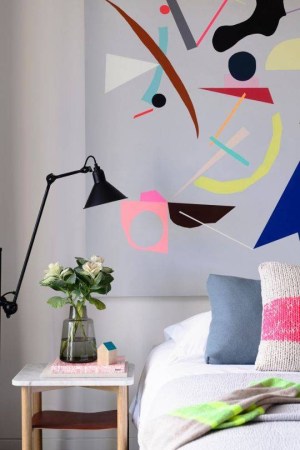 Minimalist Neon Decorating Ideas Abstract Pastel Neon Print